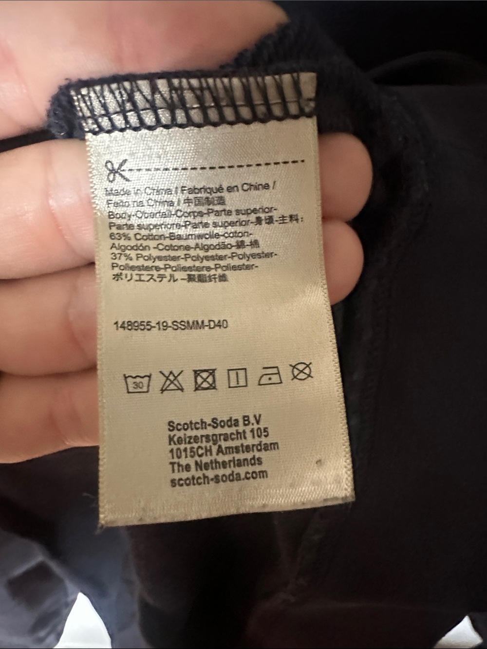 Scotch & Soda navy blue Crewneck with Multicolor Raised Logo - Picture 3 of 4